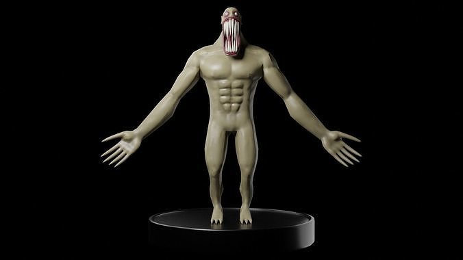 Big Teeth Scary Creature Low-poly 3D model