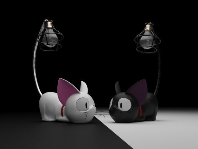 Cat Lamp 3D model_1