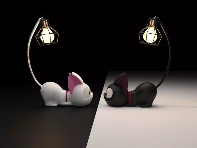 Cat Lamp 3D model_0