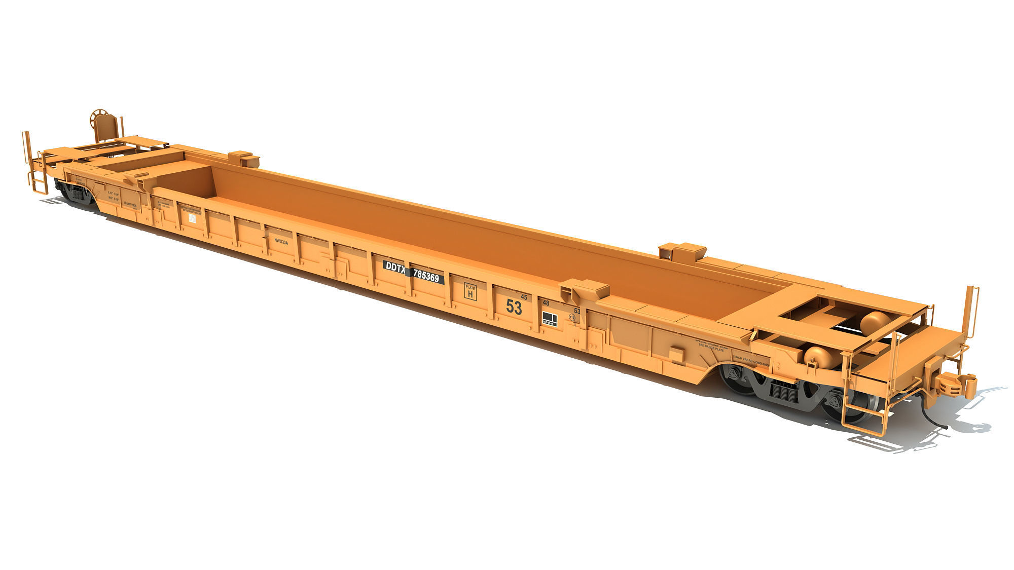 Double Stack Railcar 3D model_3