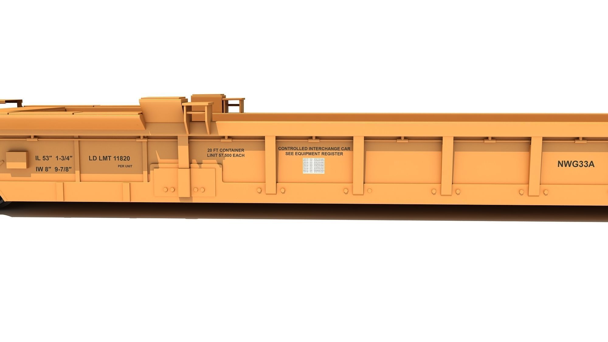 Double Stack Railcar 3D model_10