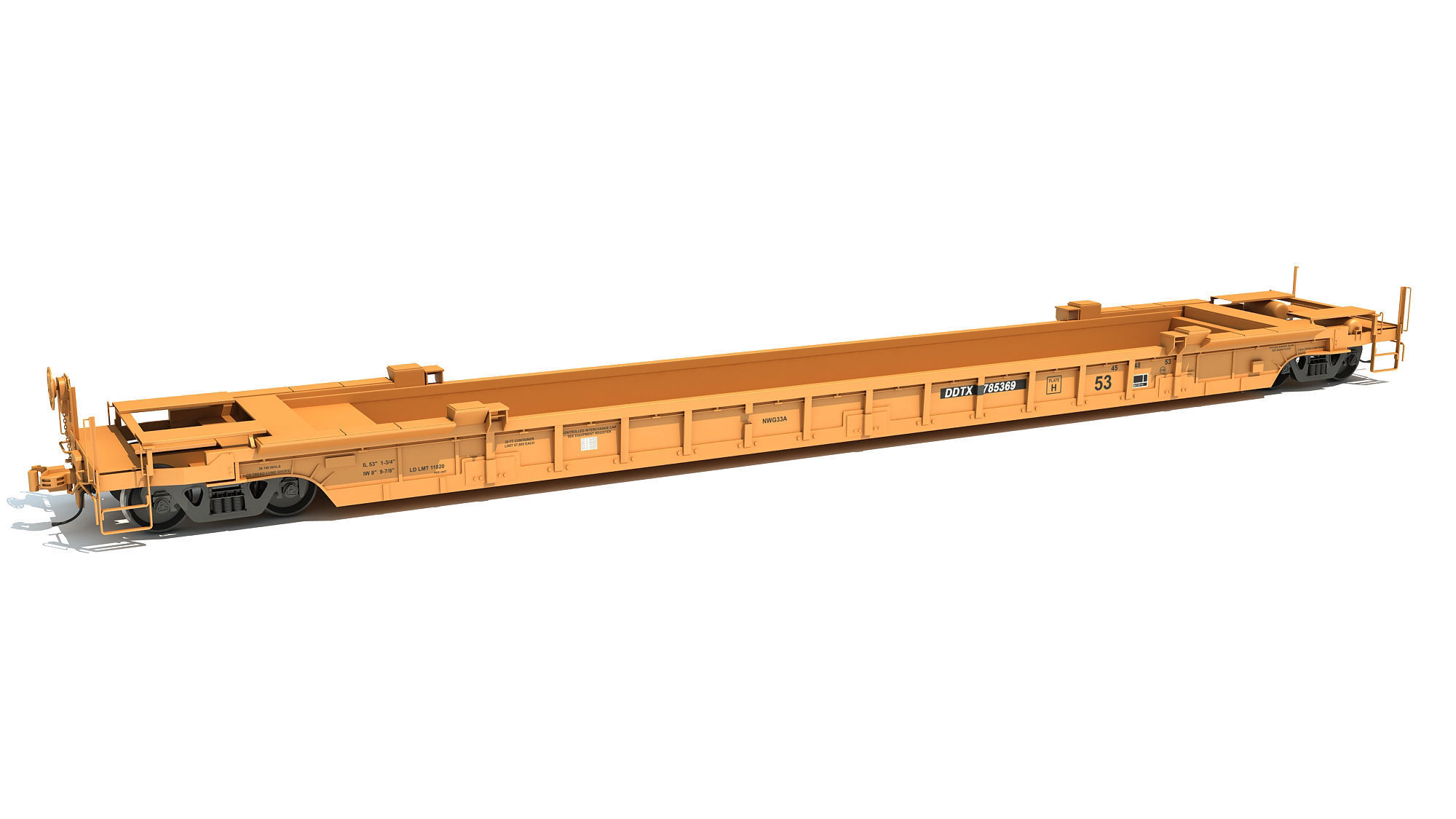 Double Stack Railcar 3D model_1