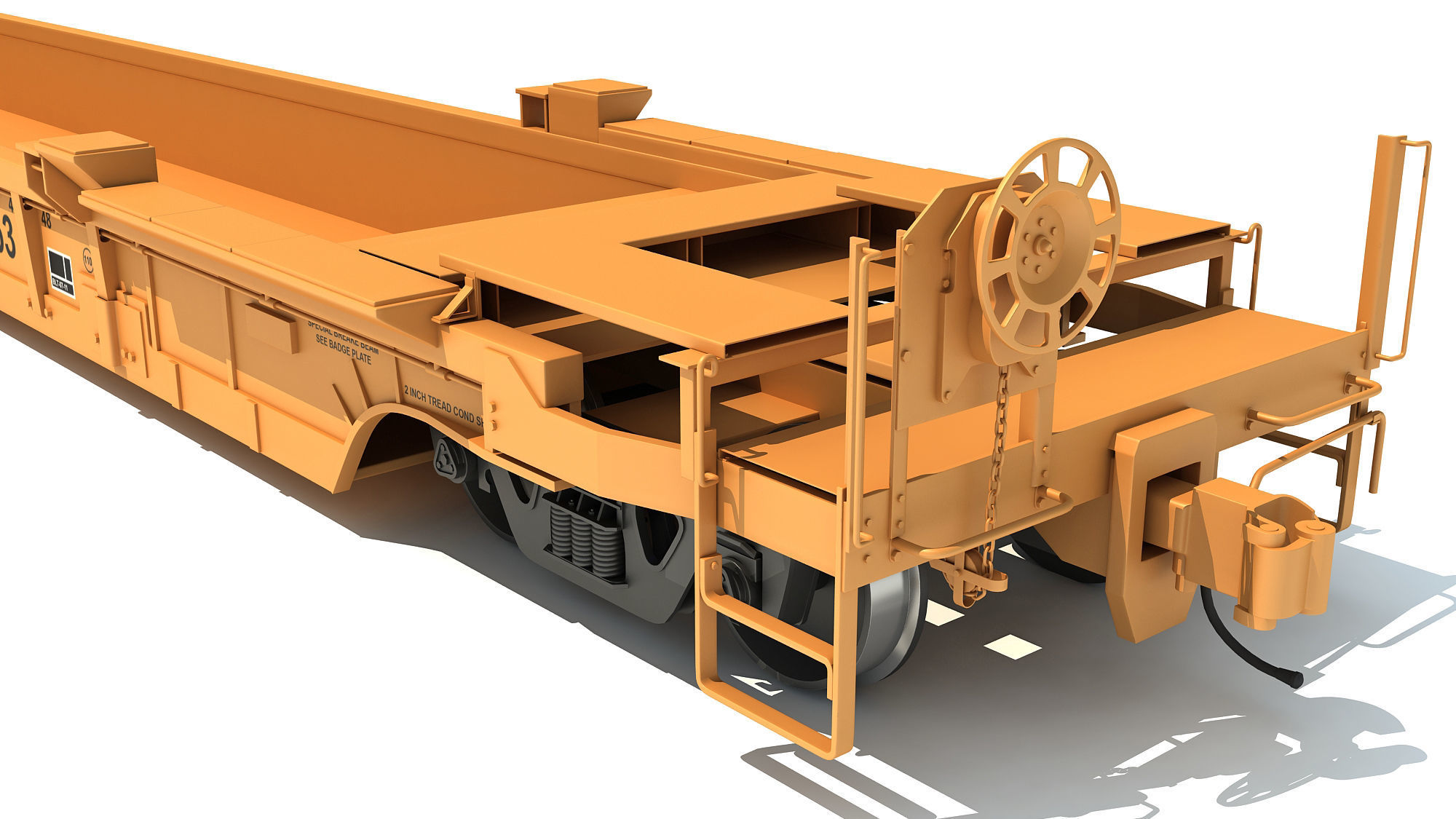 Double Stack Railcar 3D model_7