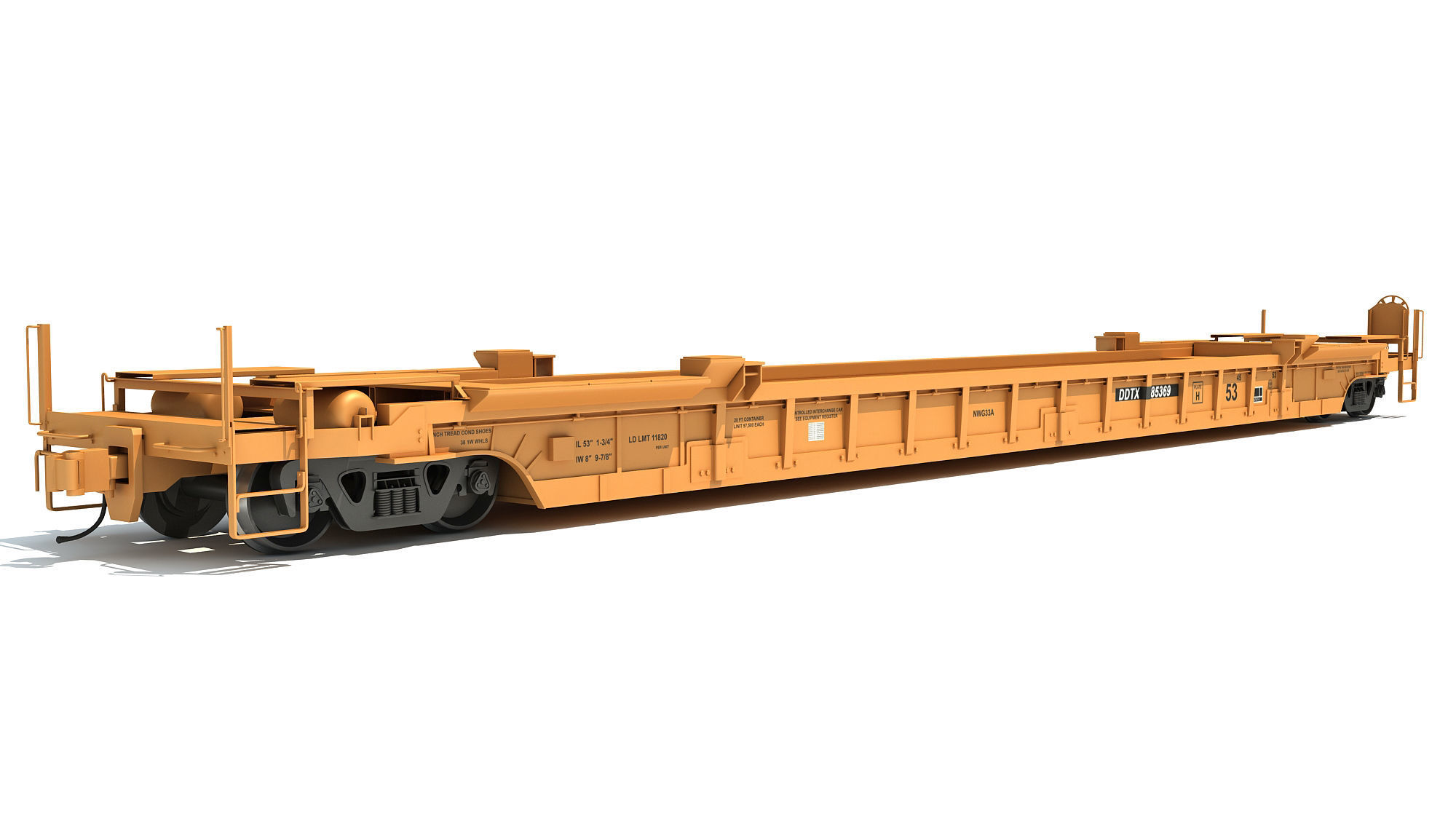 Double Stack Railcar 3D model_5