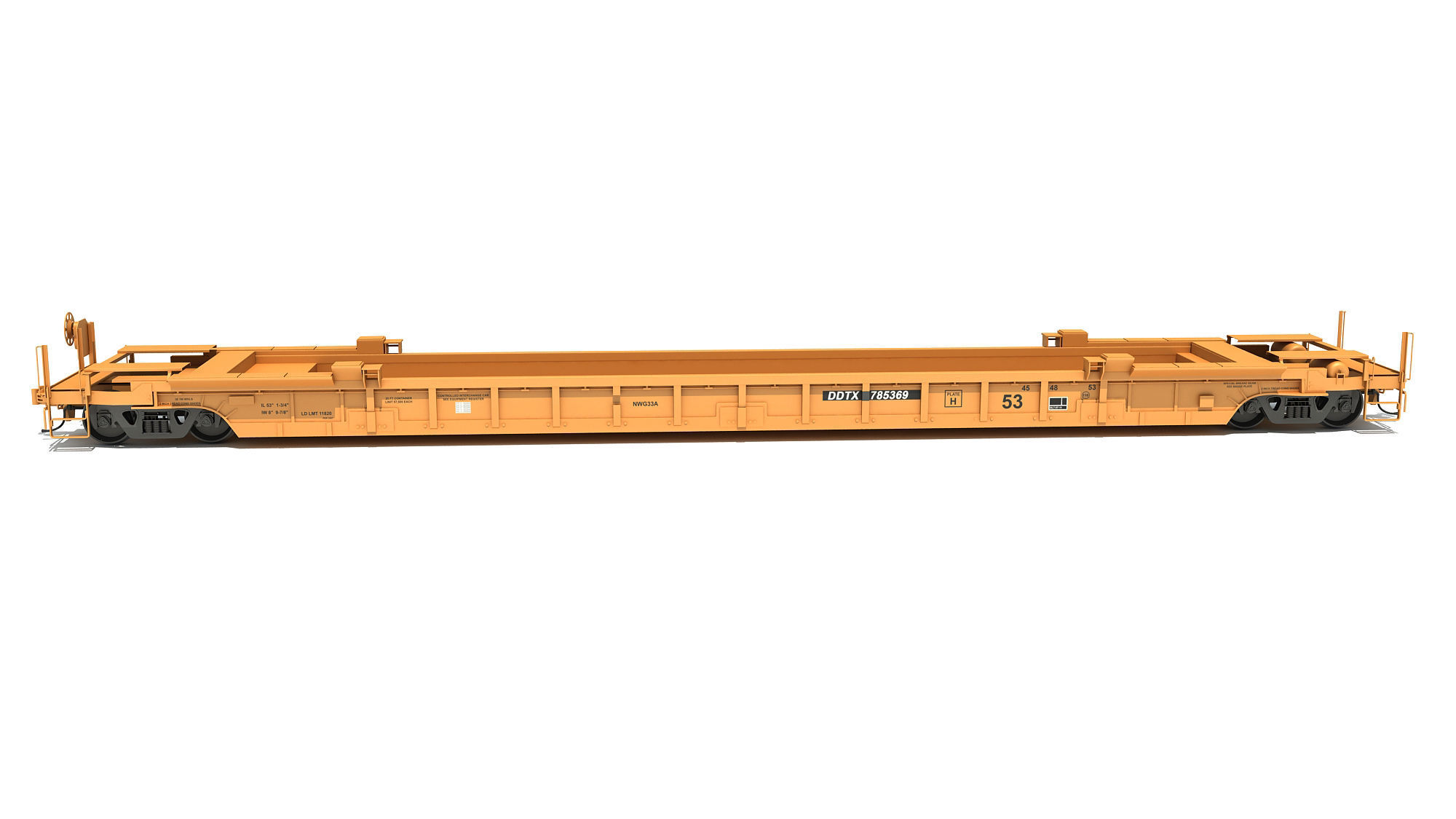 Double Stack Railcar 3D model_2