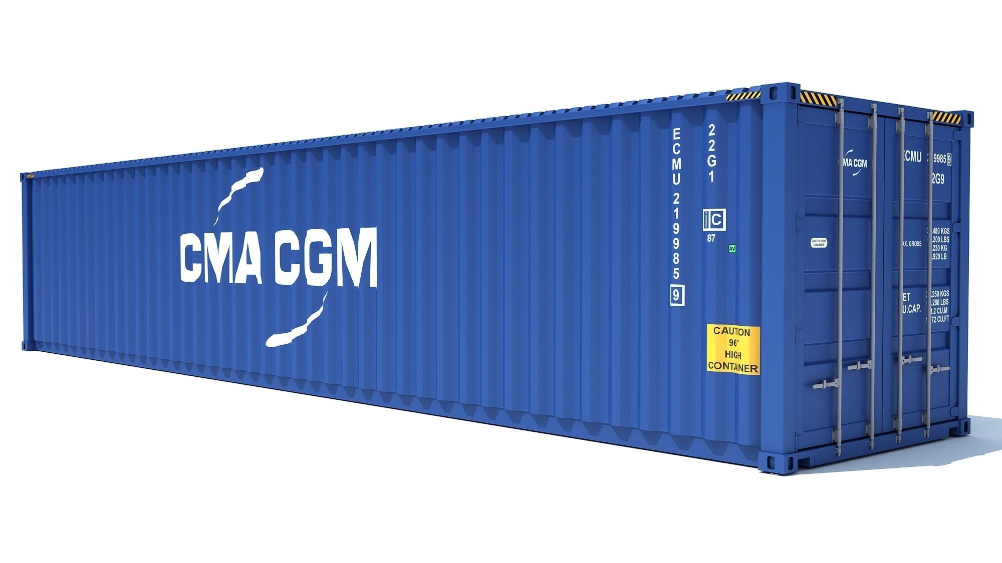Shipping Container CMA CGM 3D model_3