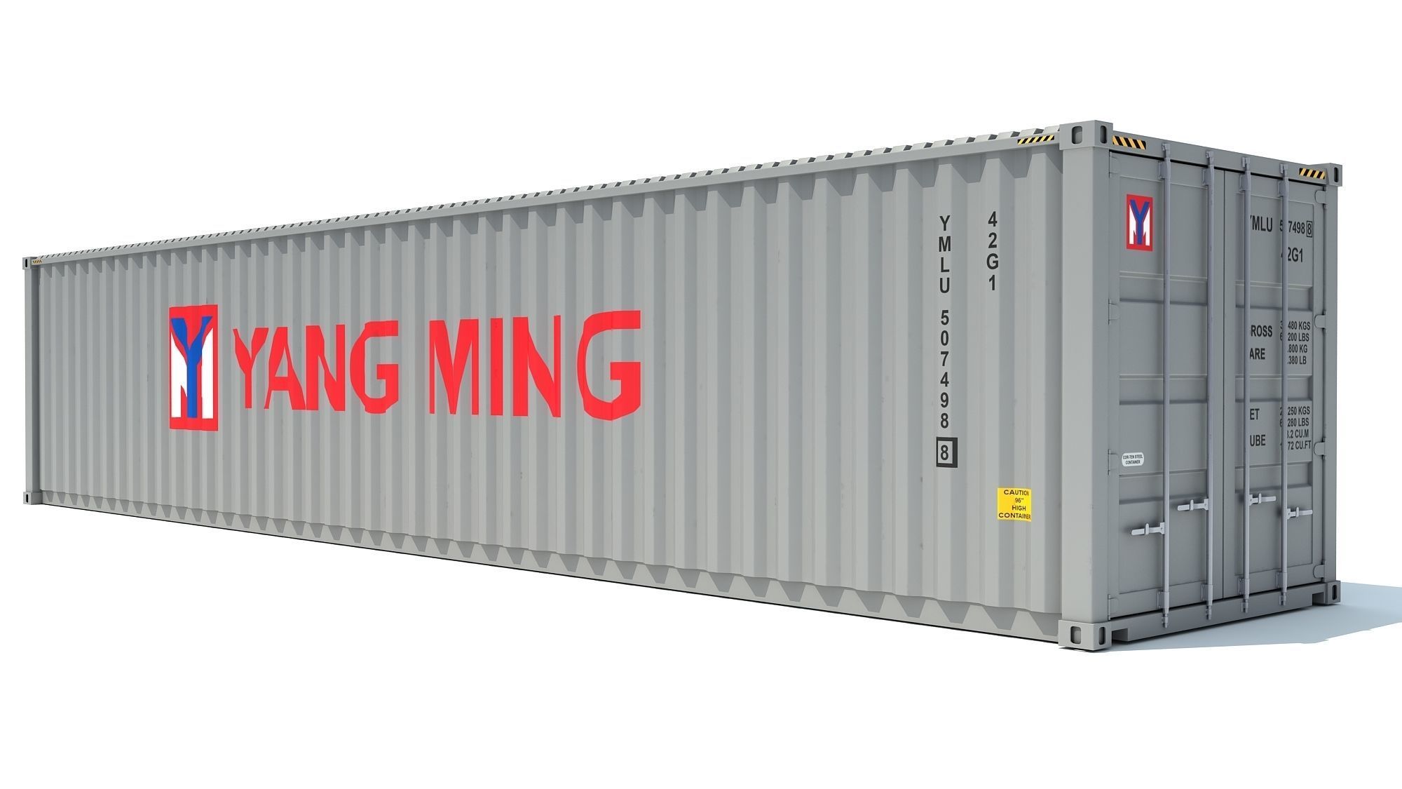 Shipping Container Yang Ming 3D model_3