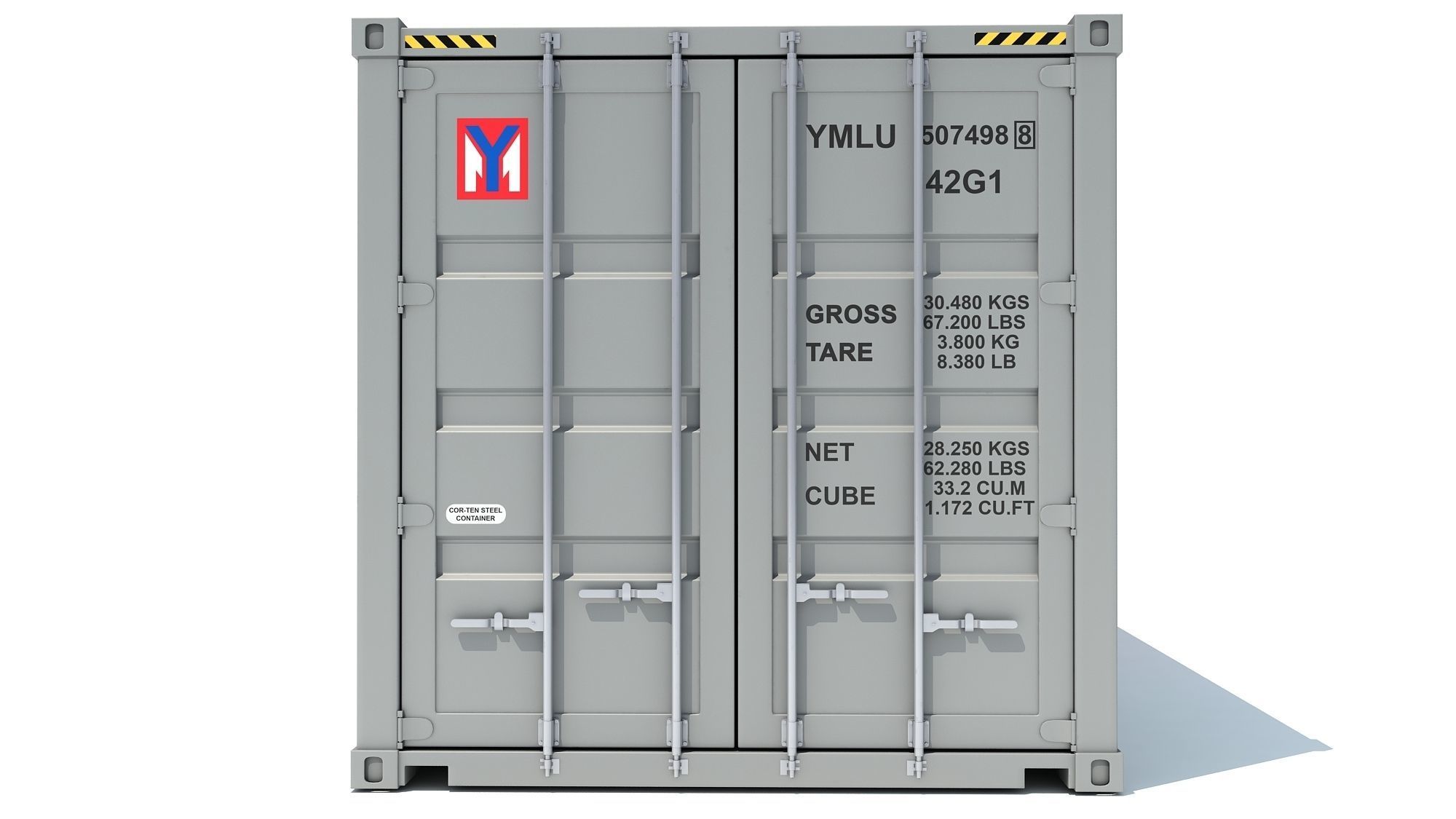 Shipping Container Yang Ming 3D model_4