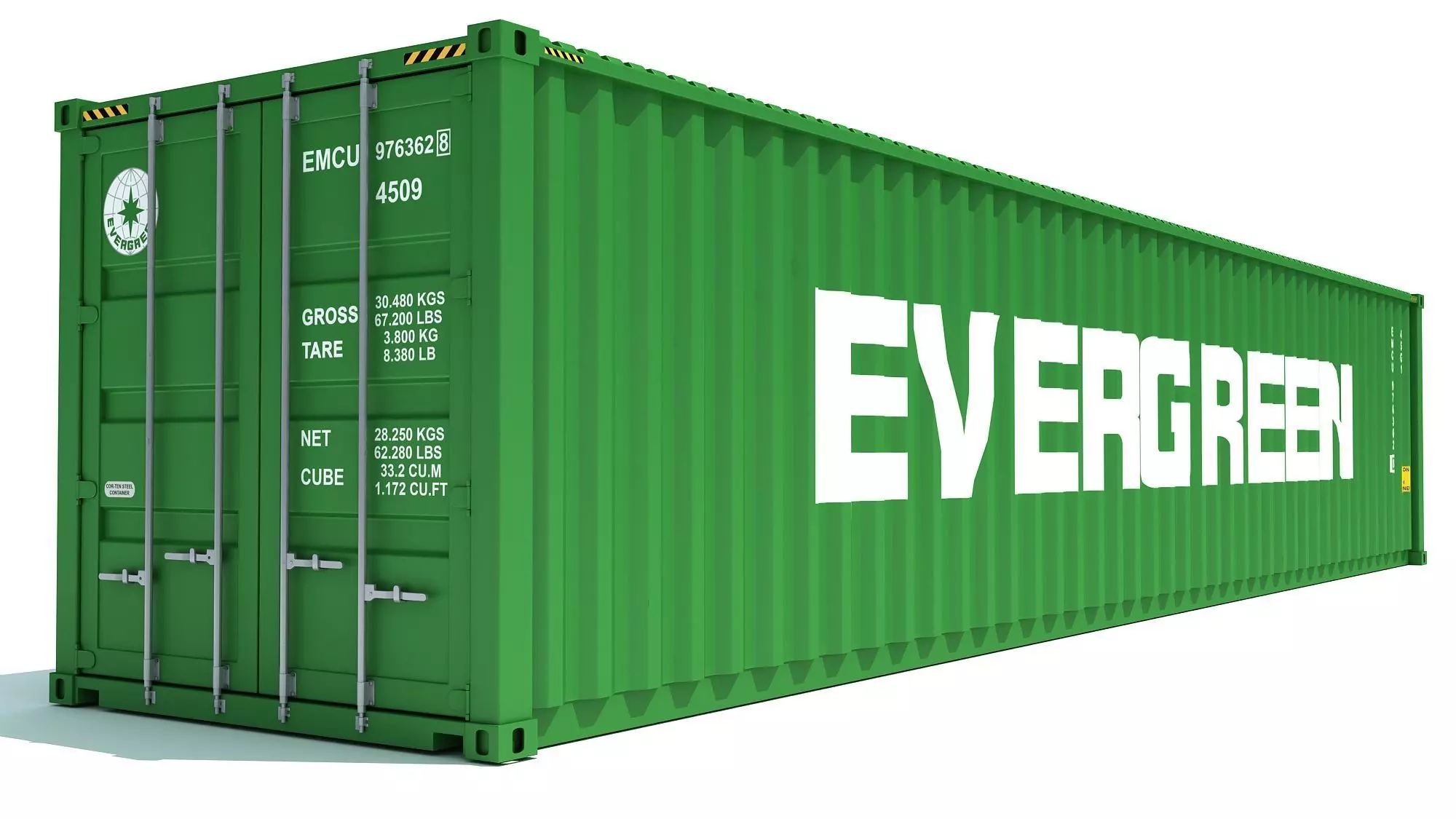 Shipping Container Evergreen 3D model_0