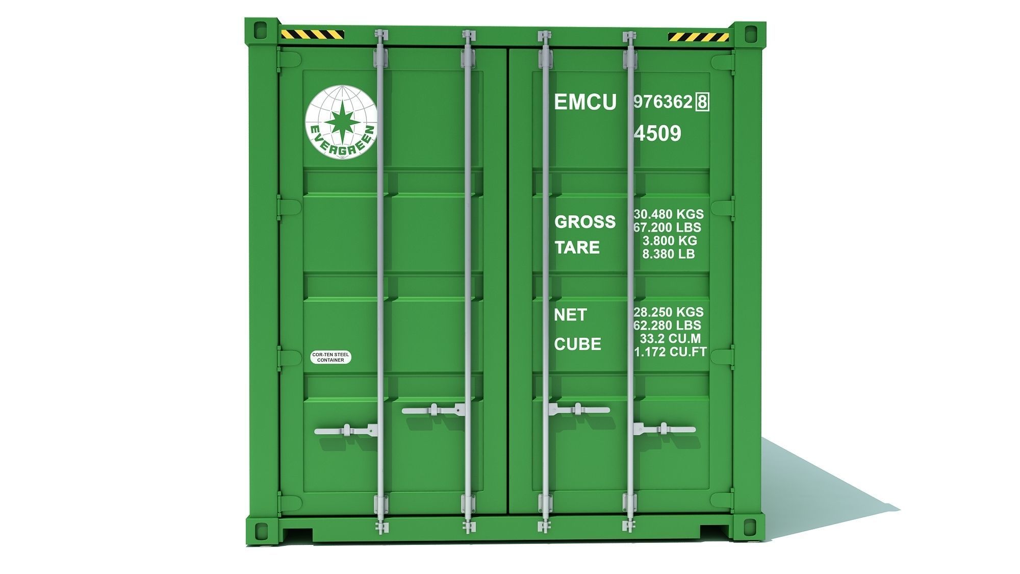 Shipping Container Evergreen 3D model_5