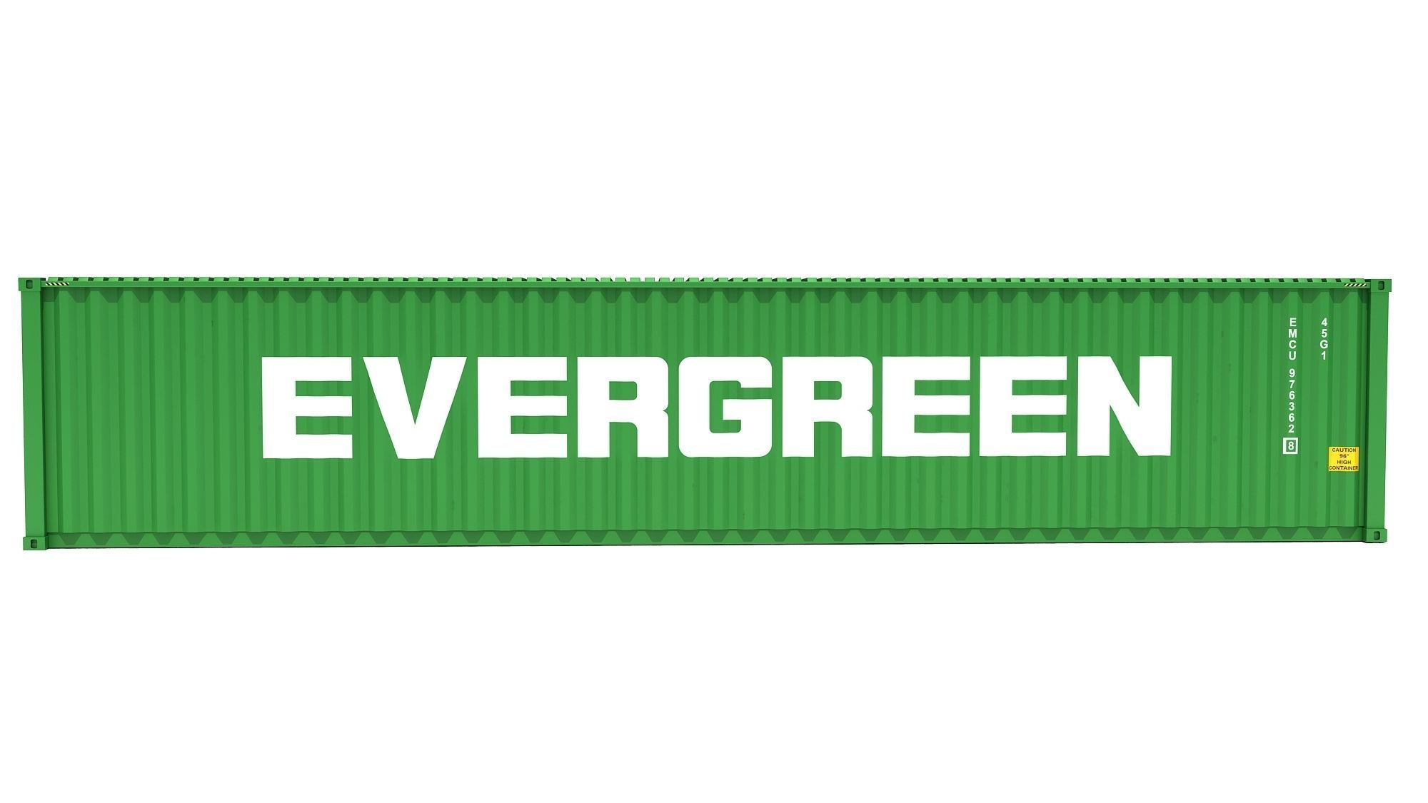 Shipping Container Evergreen 3D model_2