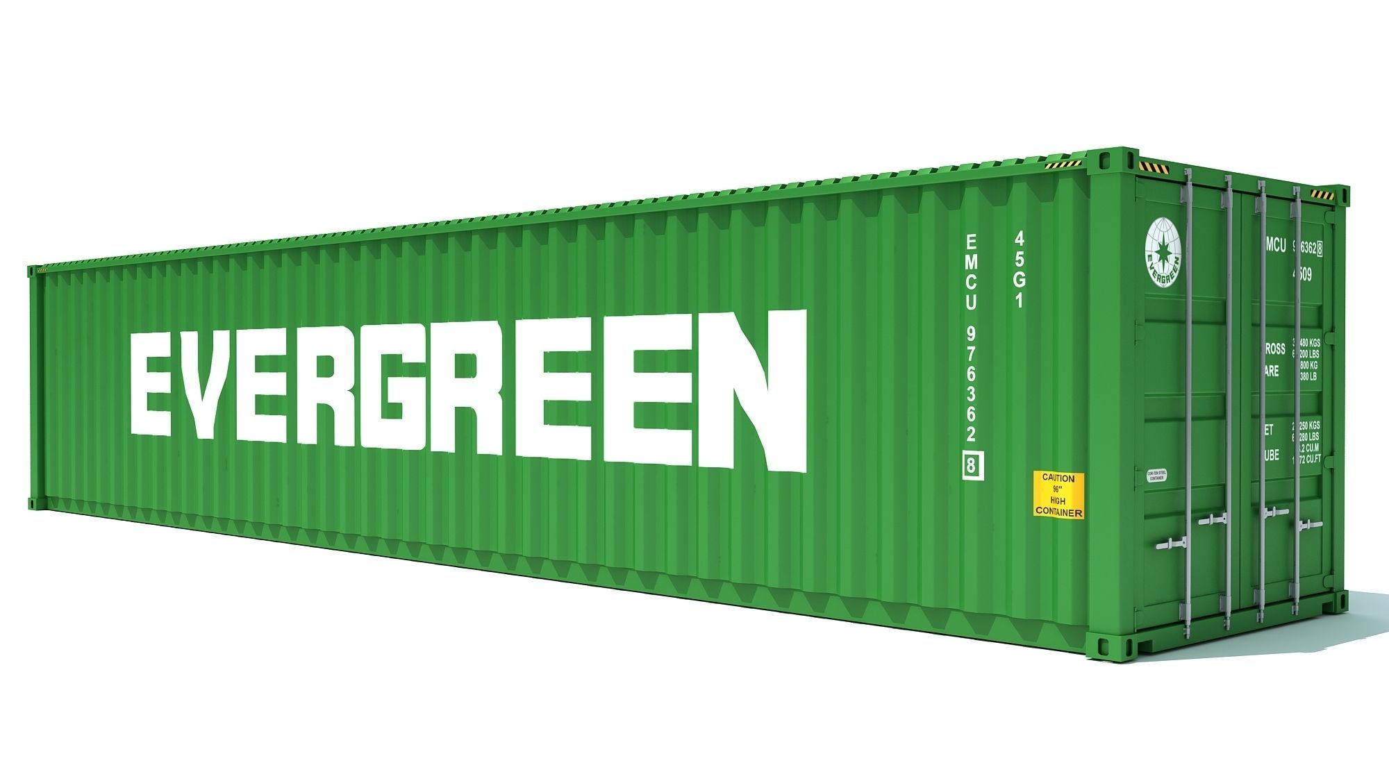 Shipping Container Evergreen 3D model_3