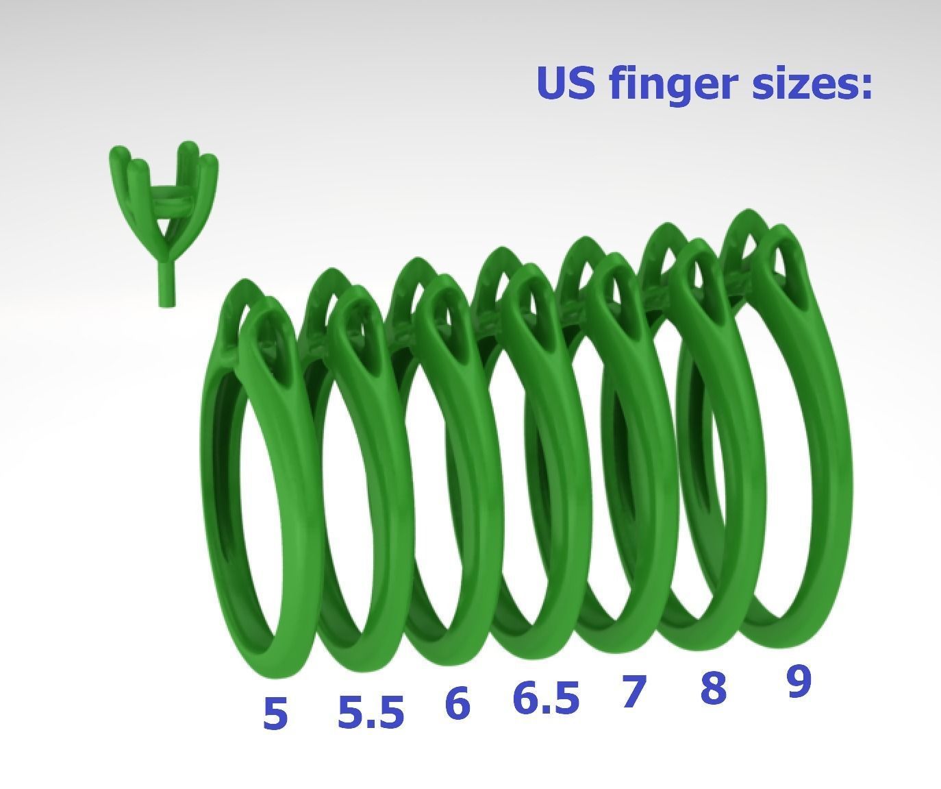 Solitaire Engagement ring Own design Paradise Four-Prong 3D print model_3