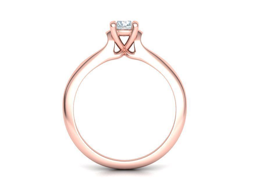 Solitaire Engagement ring Own design Paradise Four-Prong 3D print model_23
