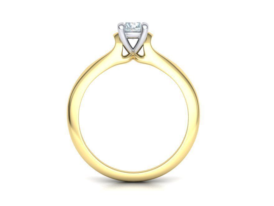 Solitaire Engagement ring Own design Paradise Four-Prong 3D print model_21