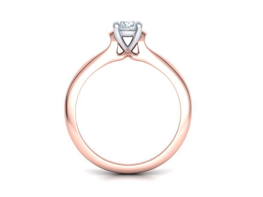 Solitaire Engagement ring Own design Paradise Four-Prong 3D print model_22