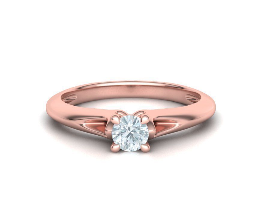 Solitaire Engagement ring Own design Paradise Four-Prong 3D print model_15