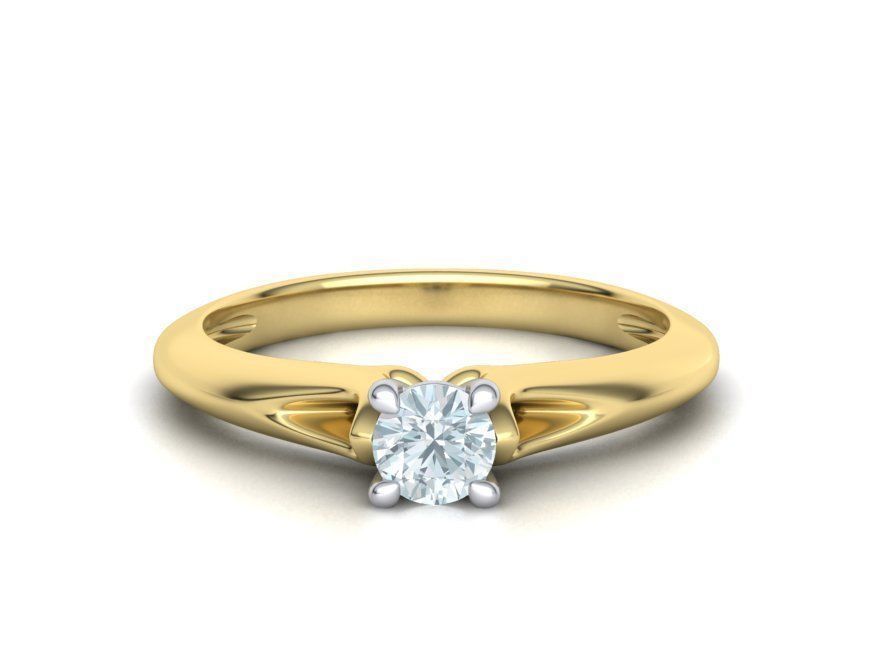 Solitaire Engagement ring Own design Paradise Four-Prong 3D print model_14