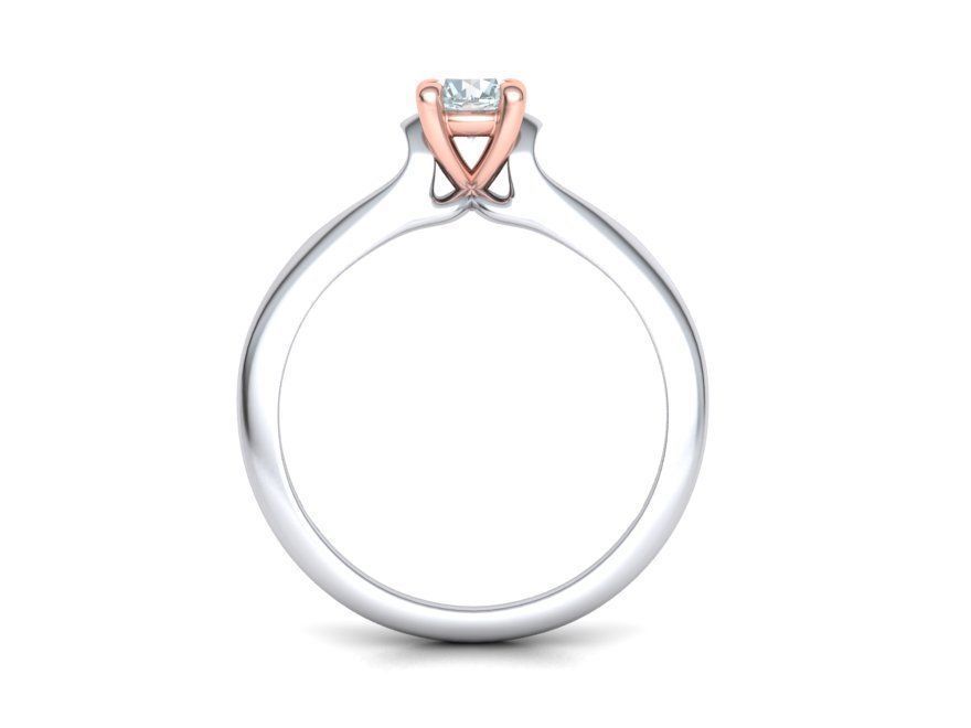 Solitaire Engagement ring Own design Paradise Four-Prong 3D print model_19