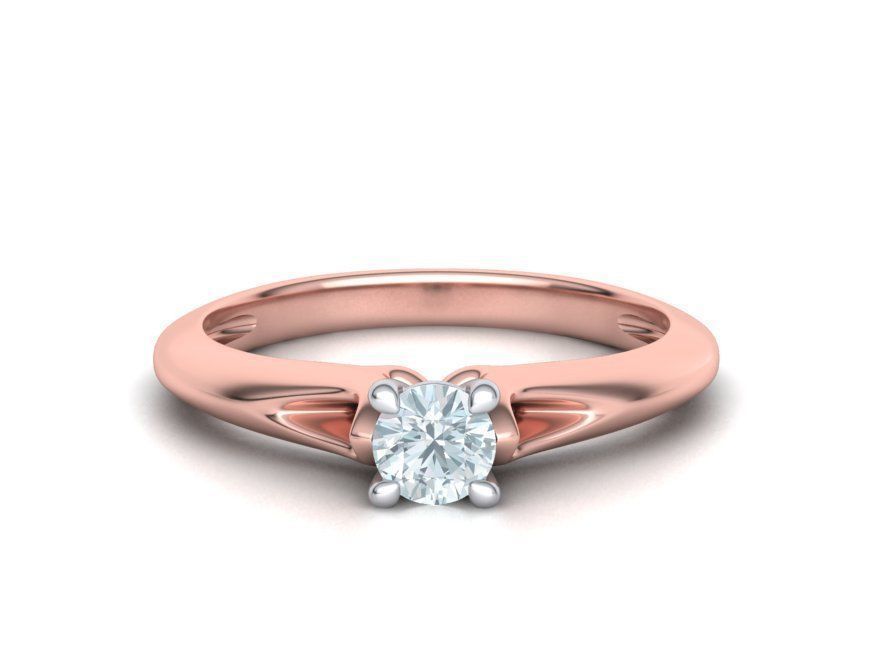 Solitaire Engagement ring Own design Paradise Four-Prong 3D print model_16