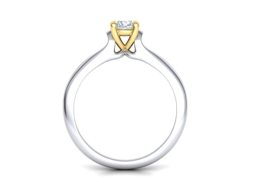 Solitaire Engagement ring Own design Paradise Four-Prong 3D print model_18