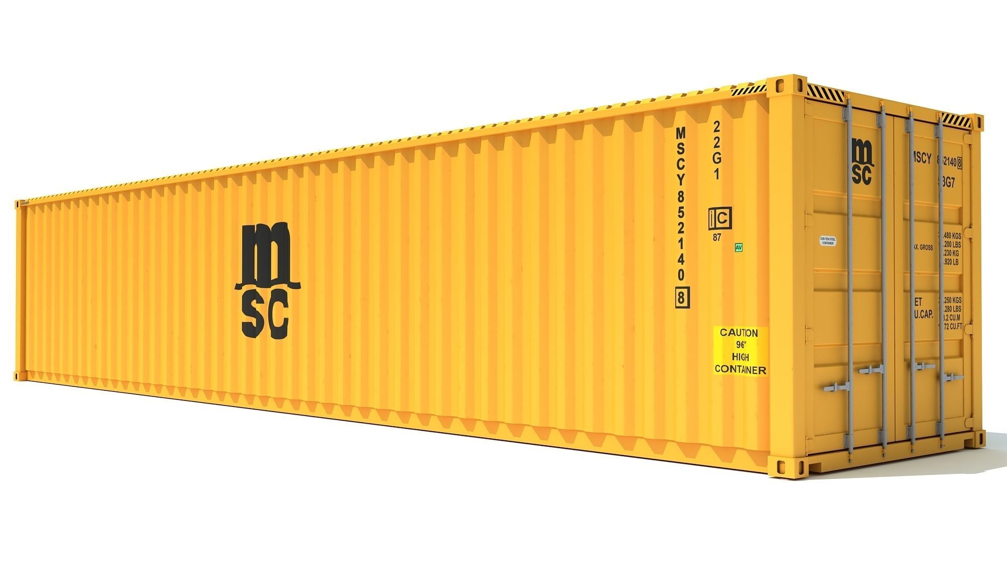 Shipping Container MSC 3D model_4