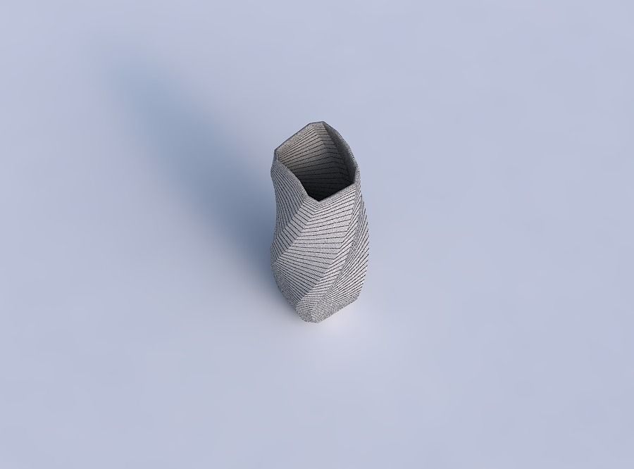 Vase arc rectangle with twisted bands 2 3D print model_6