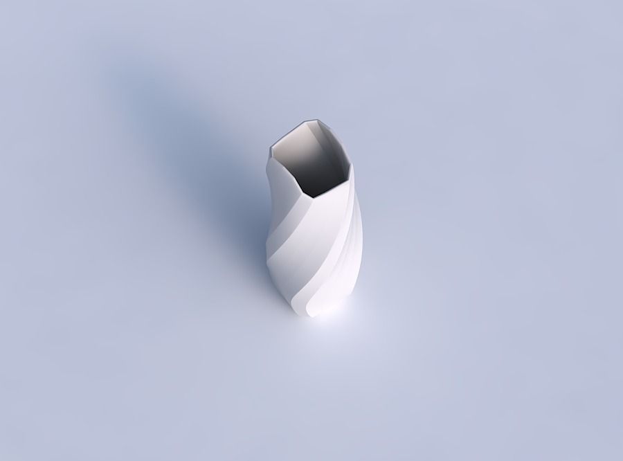 Vase arc rectangle with twisted bands 2 3D print model_1