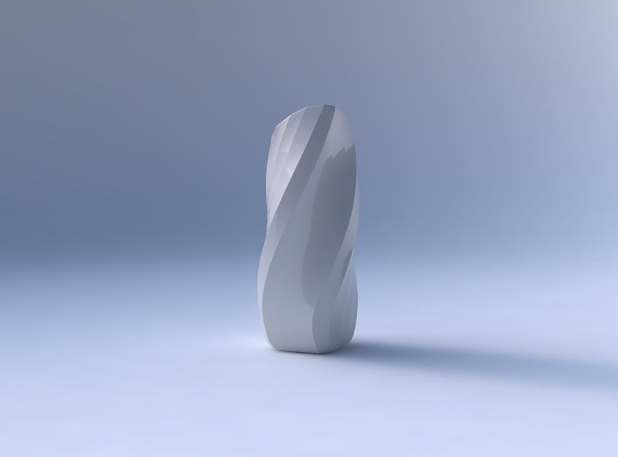 Vase arc rectangle with twisted bands 2 3D print model_4