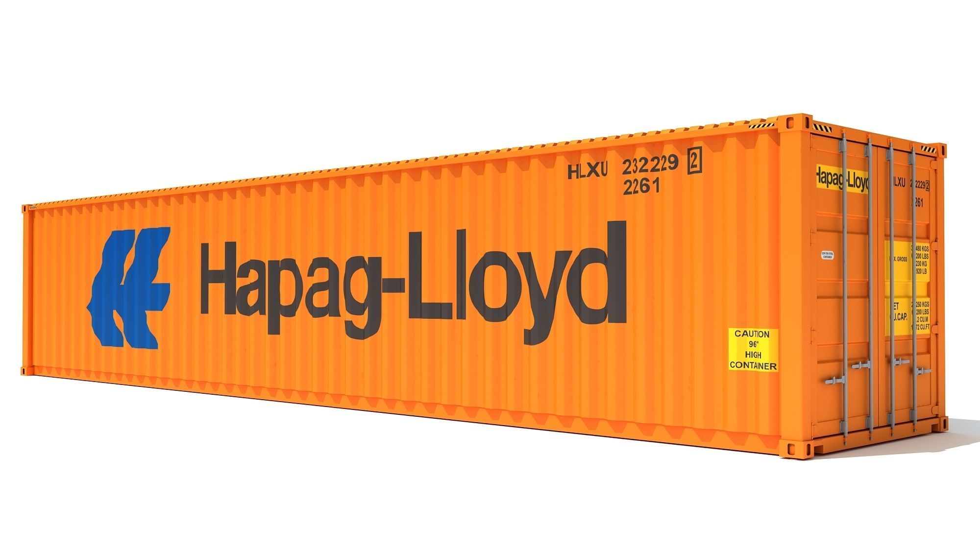 Shipping Container Hapag-Lloyd 3D model_4