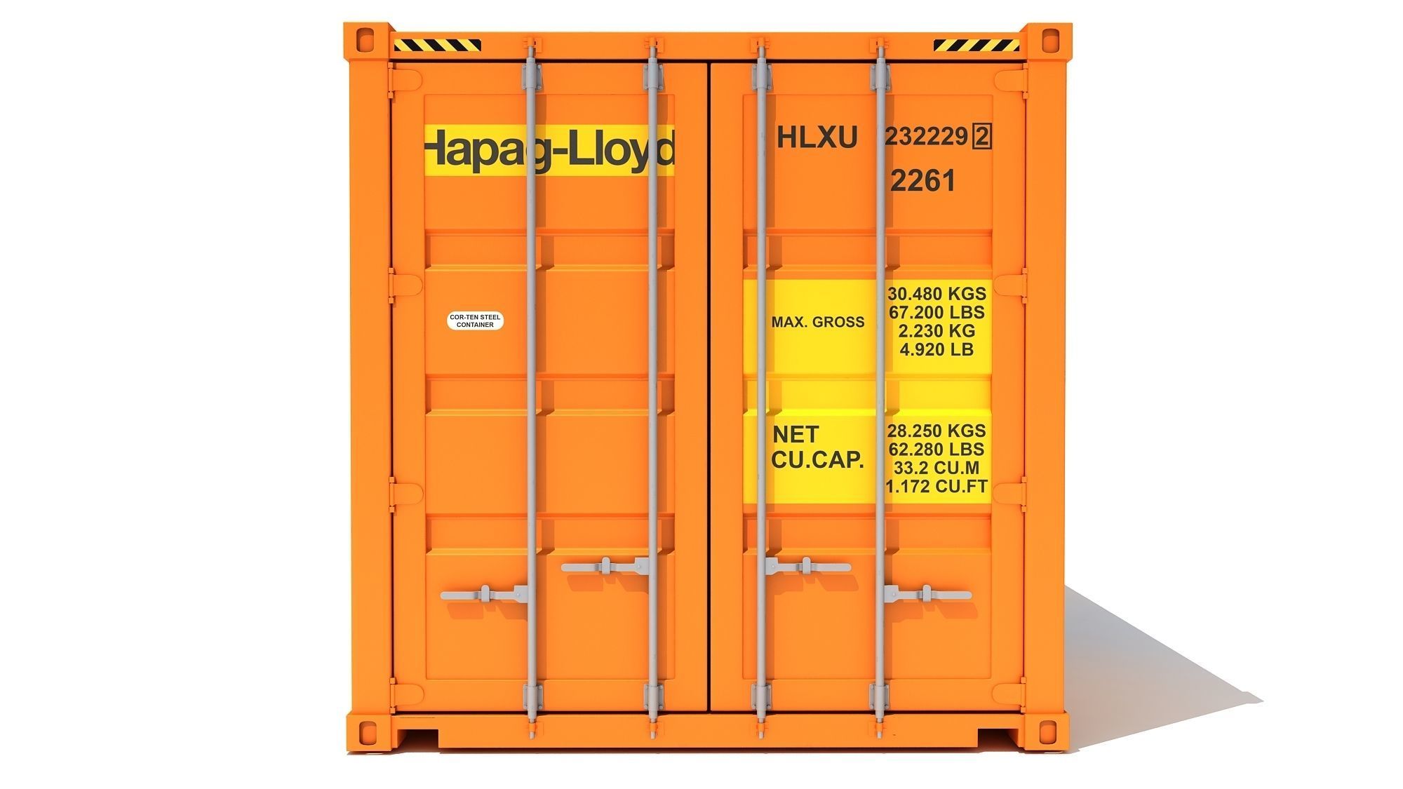 Shipping Container Hapag-Lloyd 3D model_5