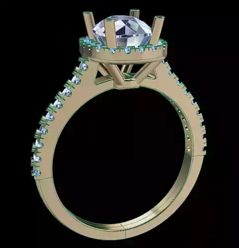 Dainty Cushion Diamond Halo Engagement Ring