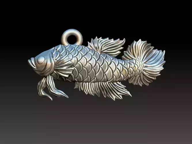 Siamese fighting fish pendant 3D print model