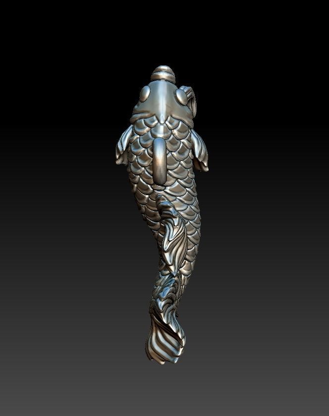 Siamese fighting fish pendant 3D print model_3
