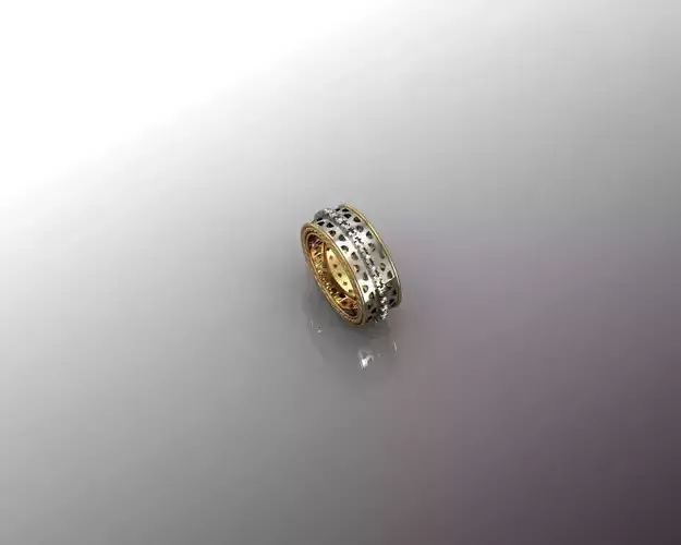 Ring gold and diamond 3D print model