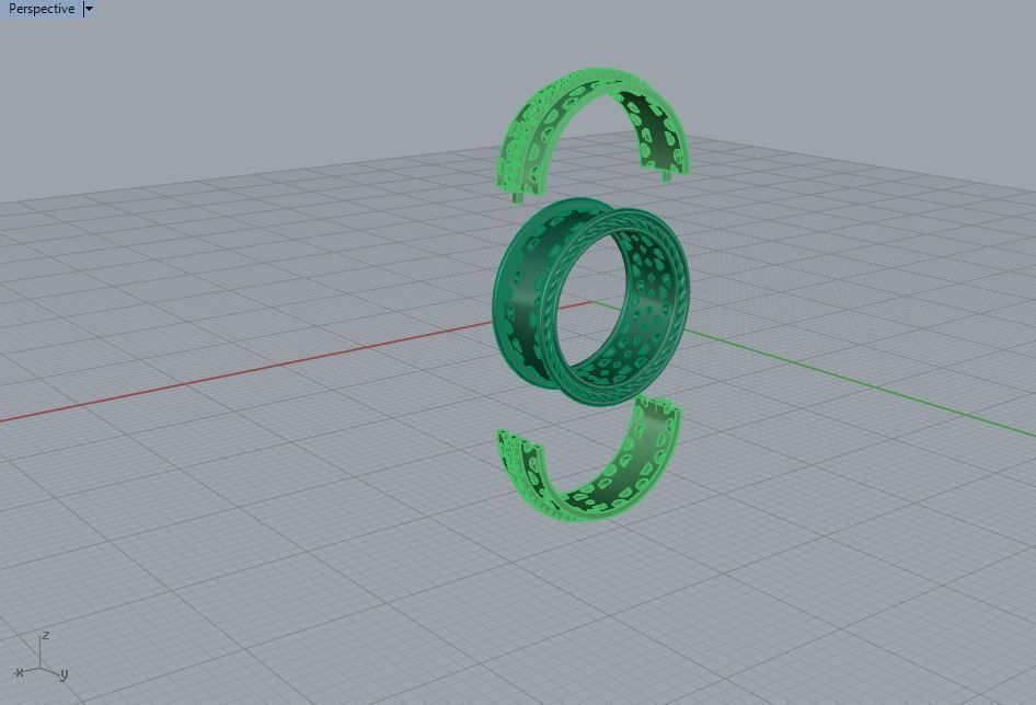 Ring gold and diamond 3D print model_4
