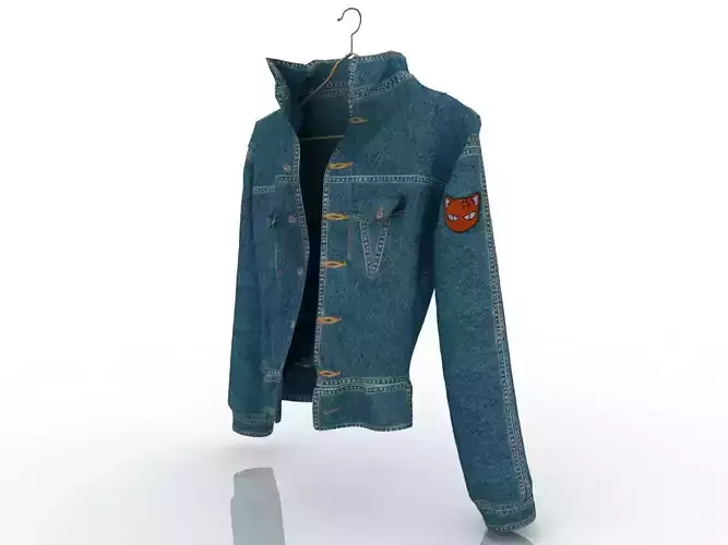 Womens Denim Jacket 3D model 3D model
