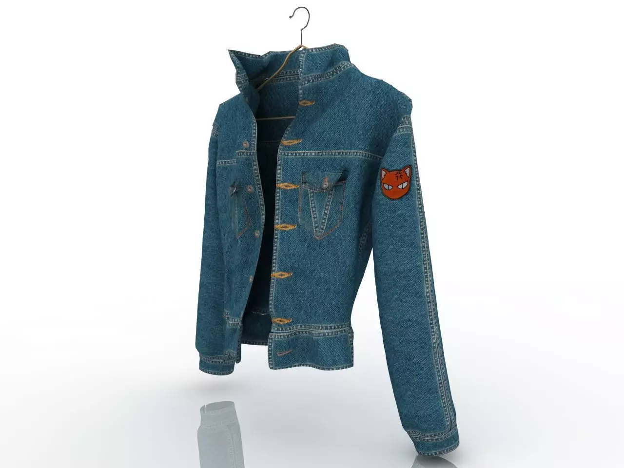 Womens Denim Jacket 3D model 3D model_0