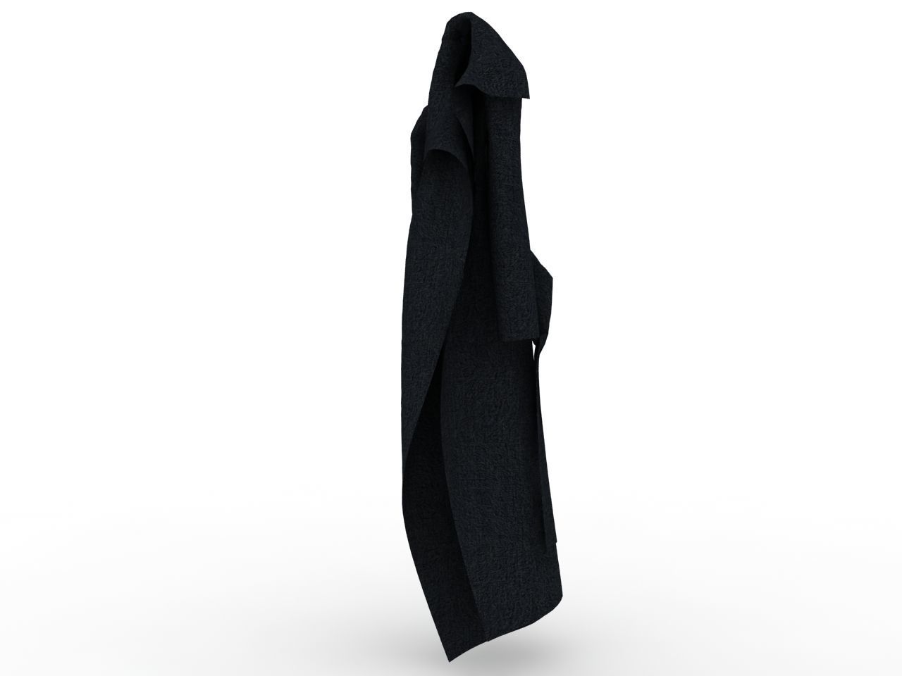 Womens wool coat 3D model_1