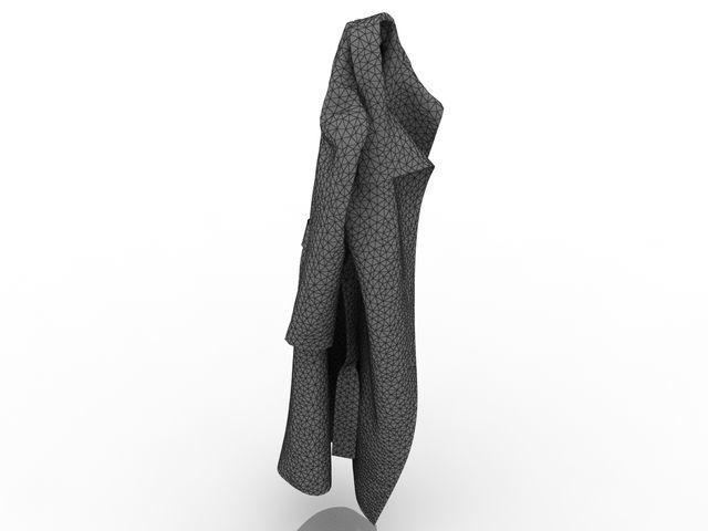 Womens wool coat 3D model_2