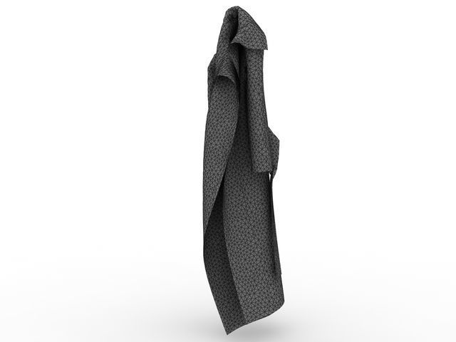 Womens wool coat 3D model_3