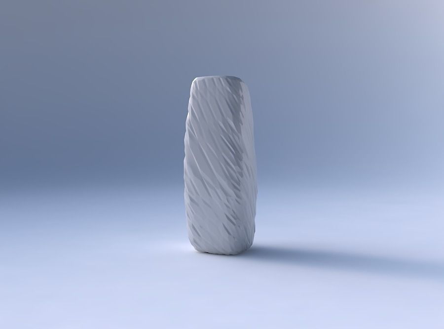 Vase arc rectangle with twisted rocky bulges 3D print model_4