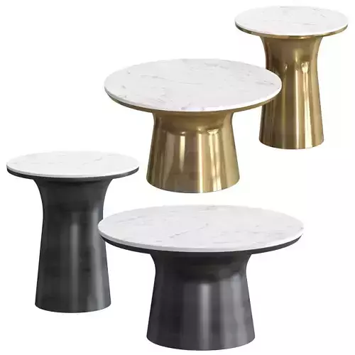 West Elm - Marble-Topped Pedestal Coffee Table