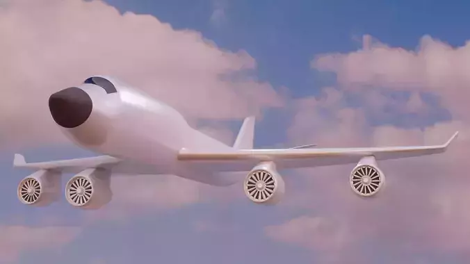 LOW POLY PLANE airplane flying in sky