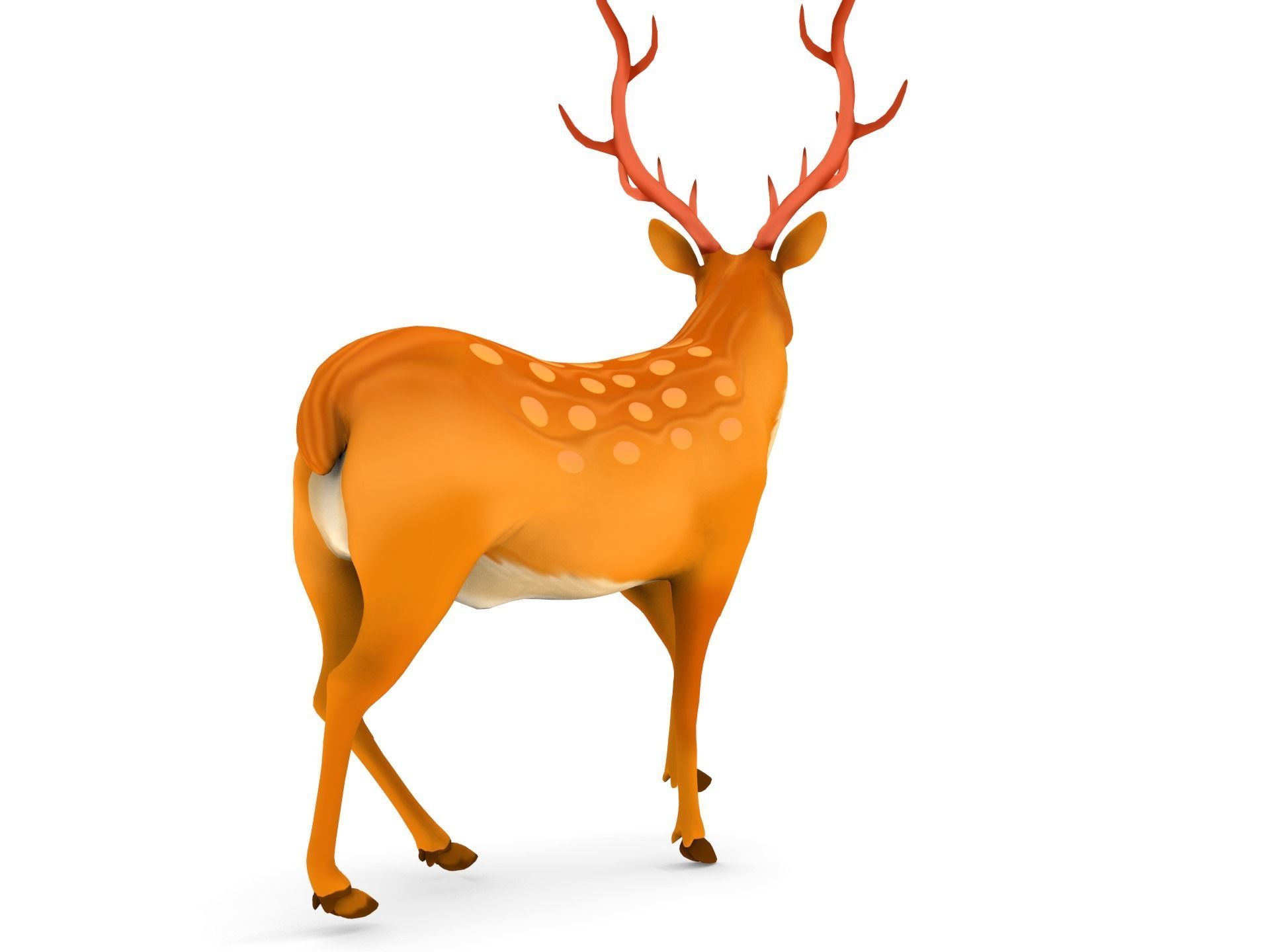 Cartoon Deer Rigged  Low-poly 3D model_6