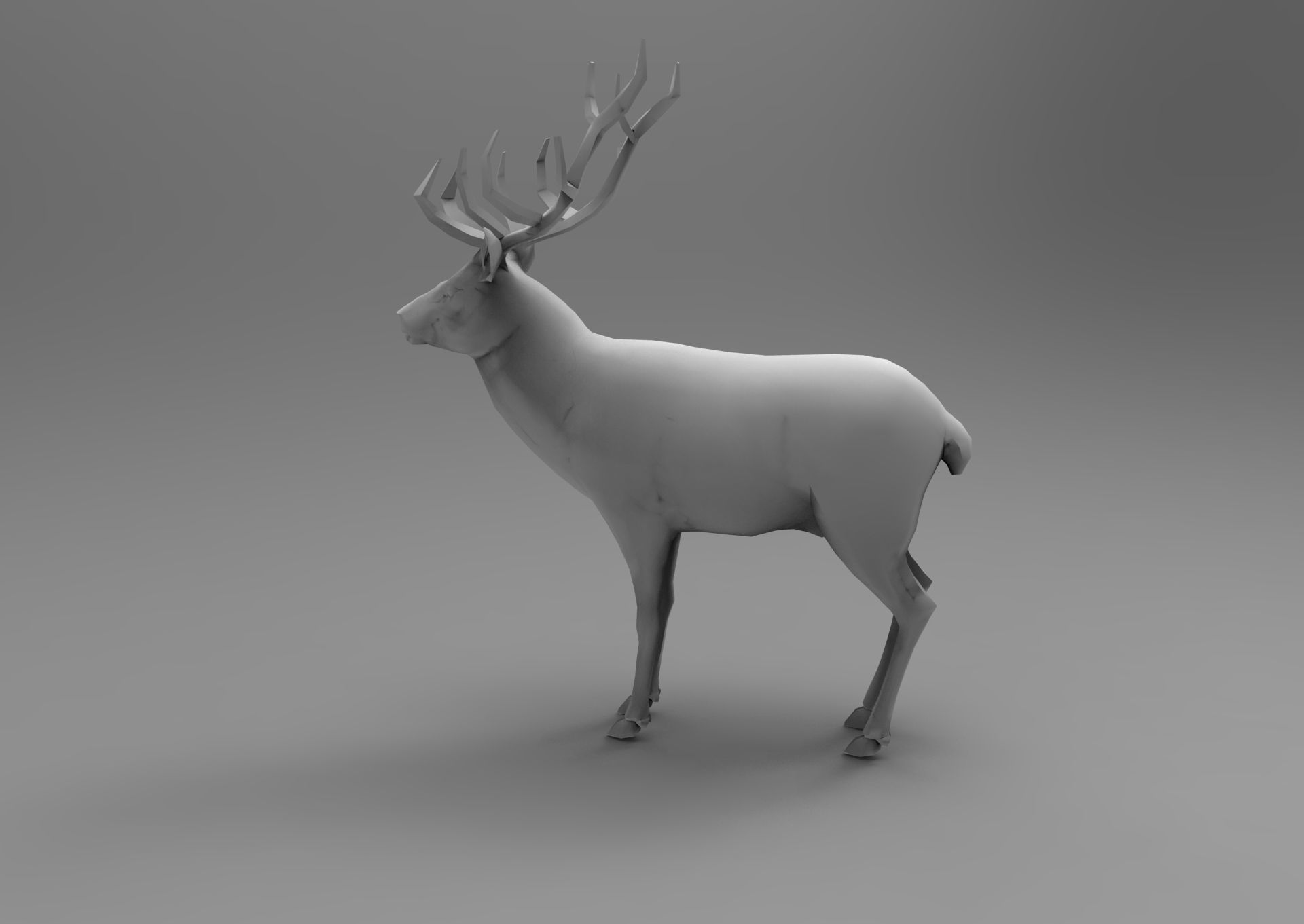 Cartoon Deer Rigged  Low-poly 3D model_26