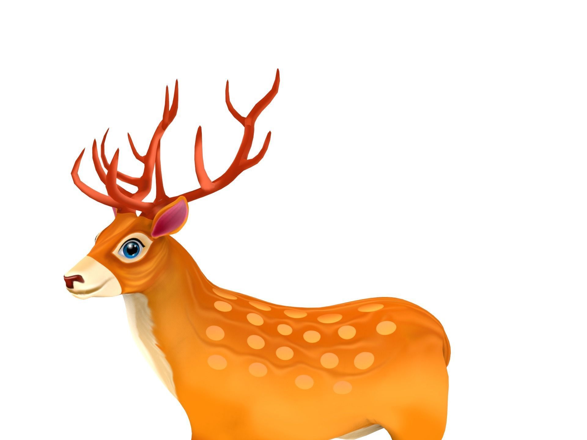 Cartoon Deer Rigged  Low-poly 3D model_10