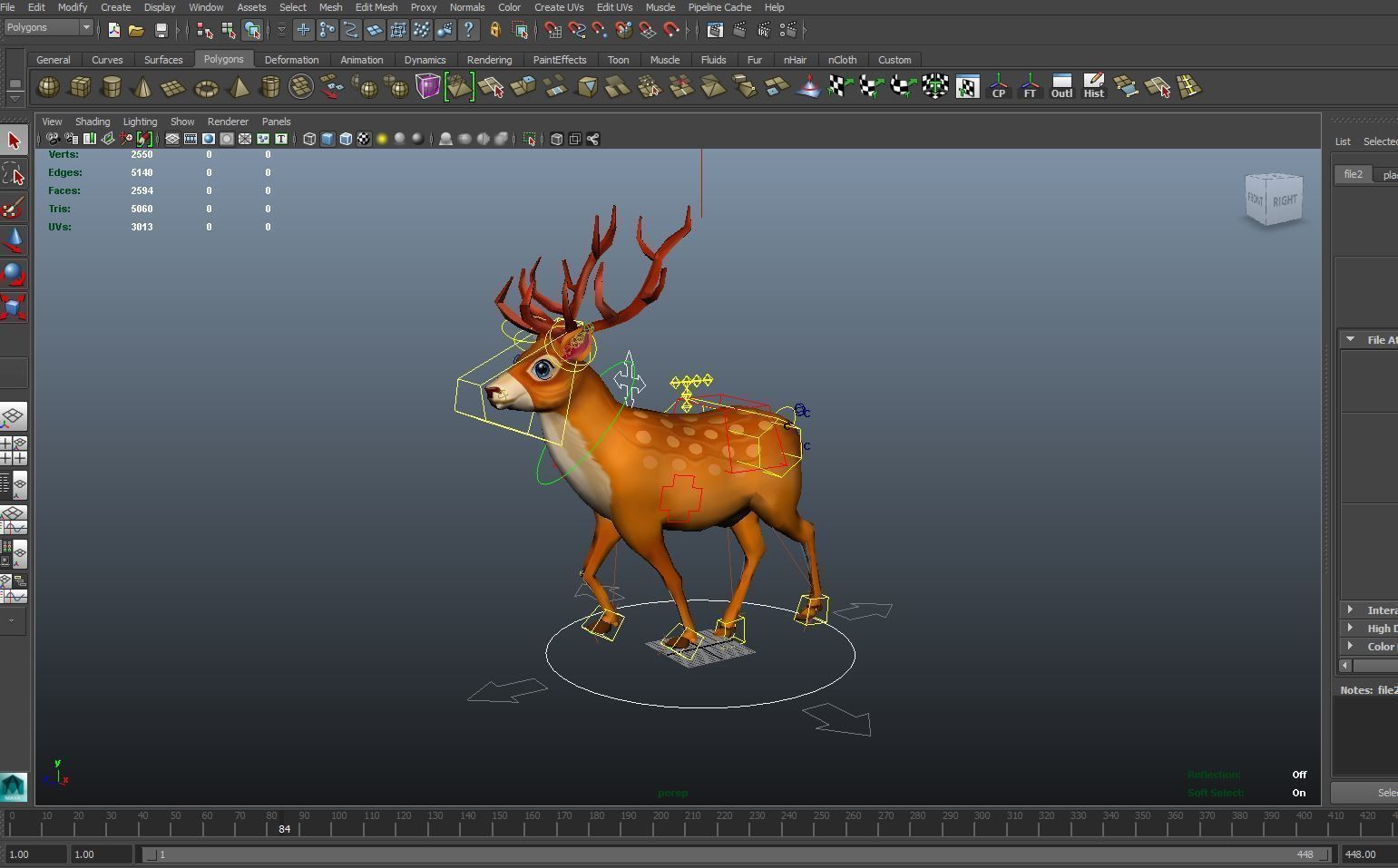 Cartoon Deer Rigged  Low-poly 3D model_36