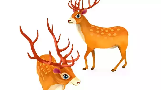 Cartoon Deer Rigged 