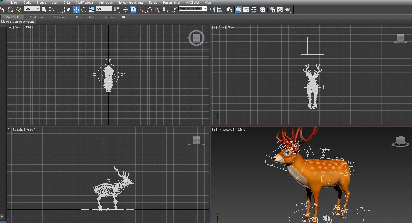 Cartoon Deer Rigged  Low-poly 3D model_23